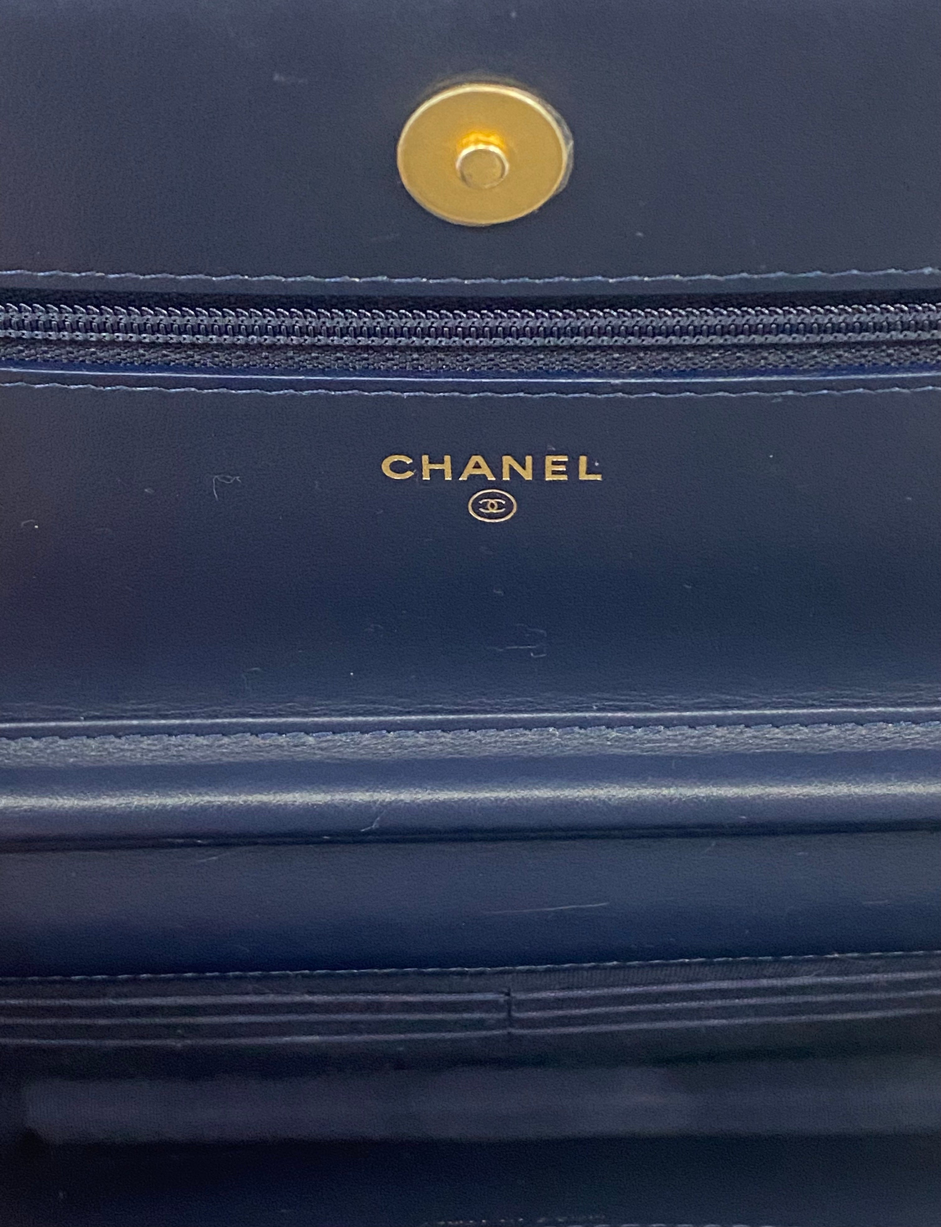 CHANEL TWEED CHARMS WALLET ON CHAIN
