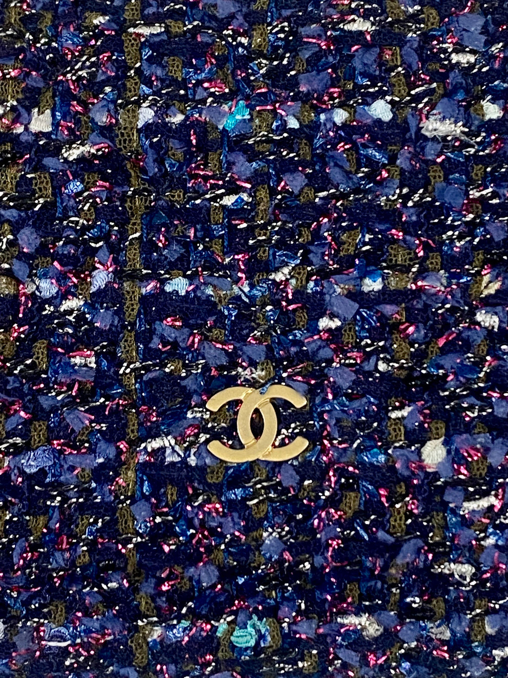 CHANEL TWEED CHARMS WALLET ON CHAIN