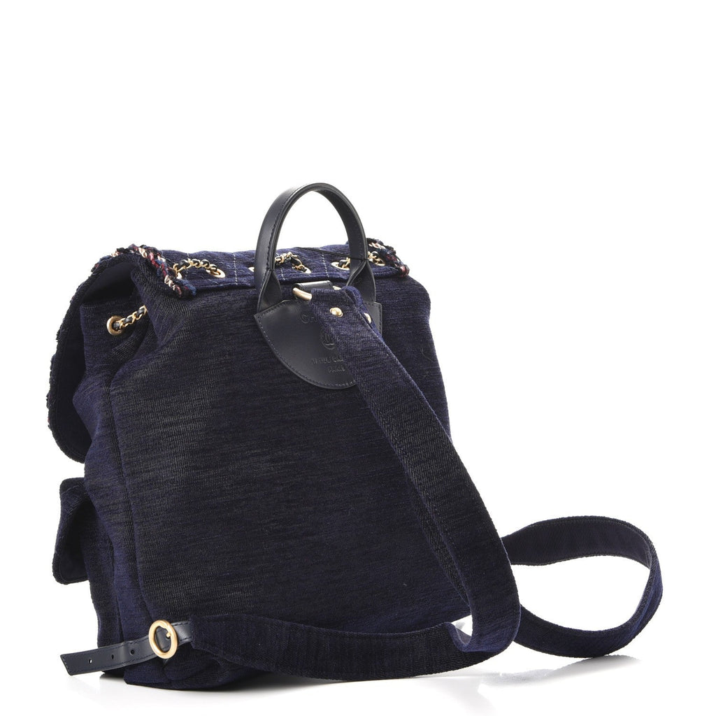CHANEL RUE CAMBON WOOL VELVET PARISIAN STROLL BACKPACK
