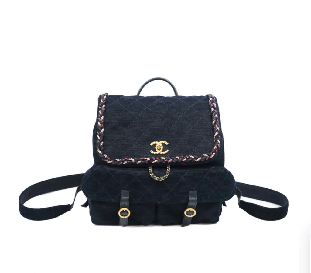 CHANEL RUE CAMBON WOOL VELVET PARISIAN STROLL BACKPACK