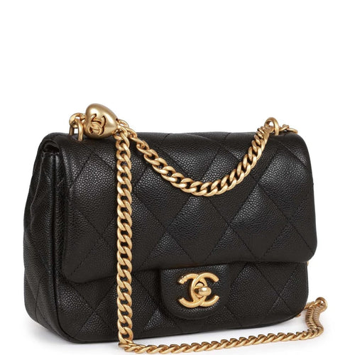 CHANEL CAVIAR QUILTED SWEETHEART MINI FLAP BAG
