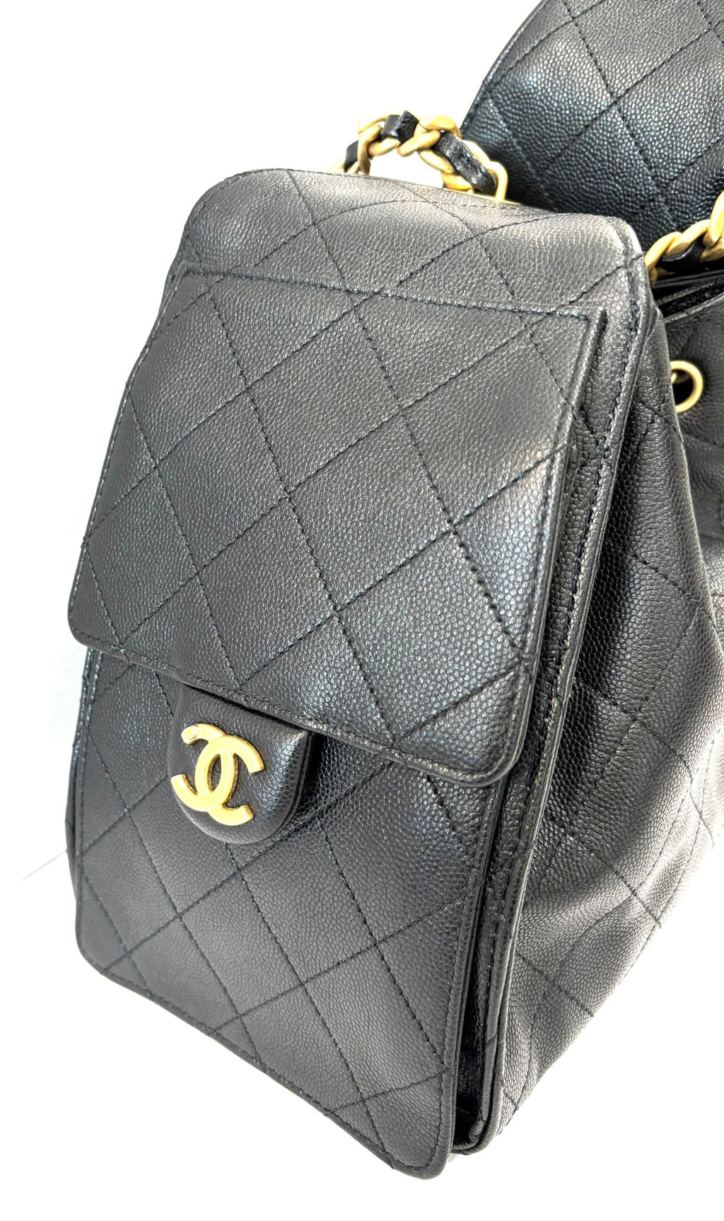 CHANEL 25 CAVIAR QUILTED CALFSKIN LEATHER SMALL HOBO BAG