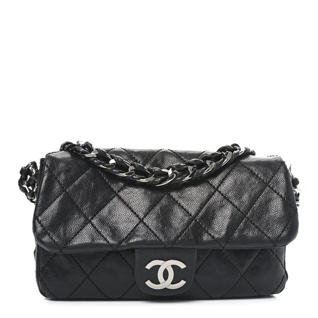 CHANEL GLAZED CAVIAR QUILTED MODERN CHAIN BAG