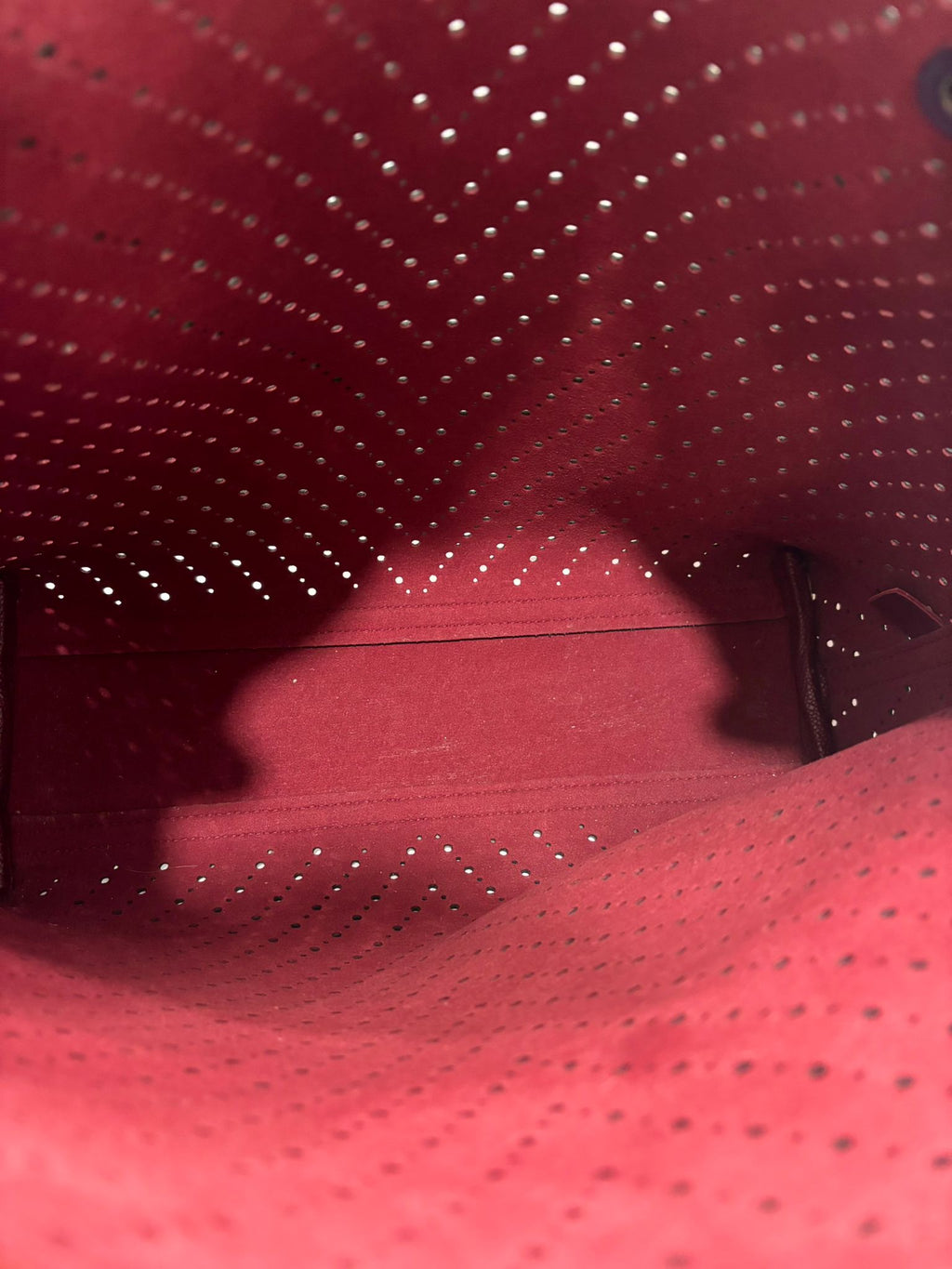 CHANEL PERFORATED GRAINED CALFSKIN LEATHER SHOPPING TOTE BAG
