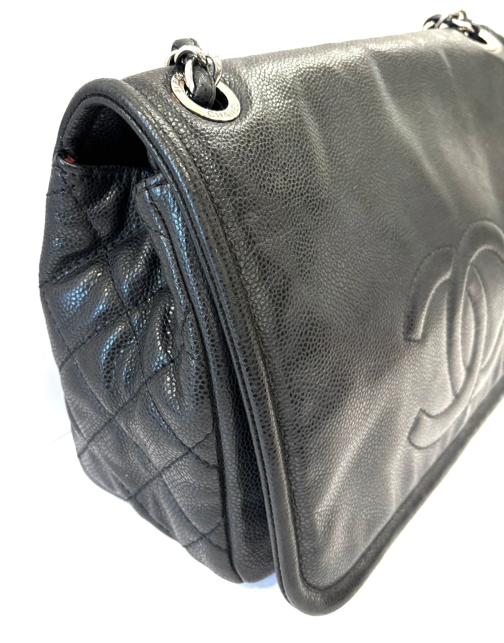 CHANEL CAVIAR LEATHER LARGE TIMELESS CC FLAP BAG