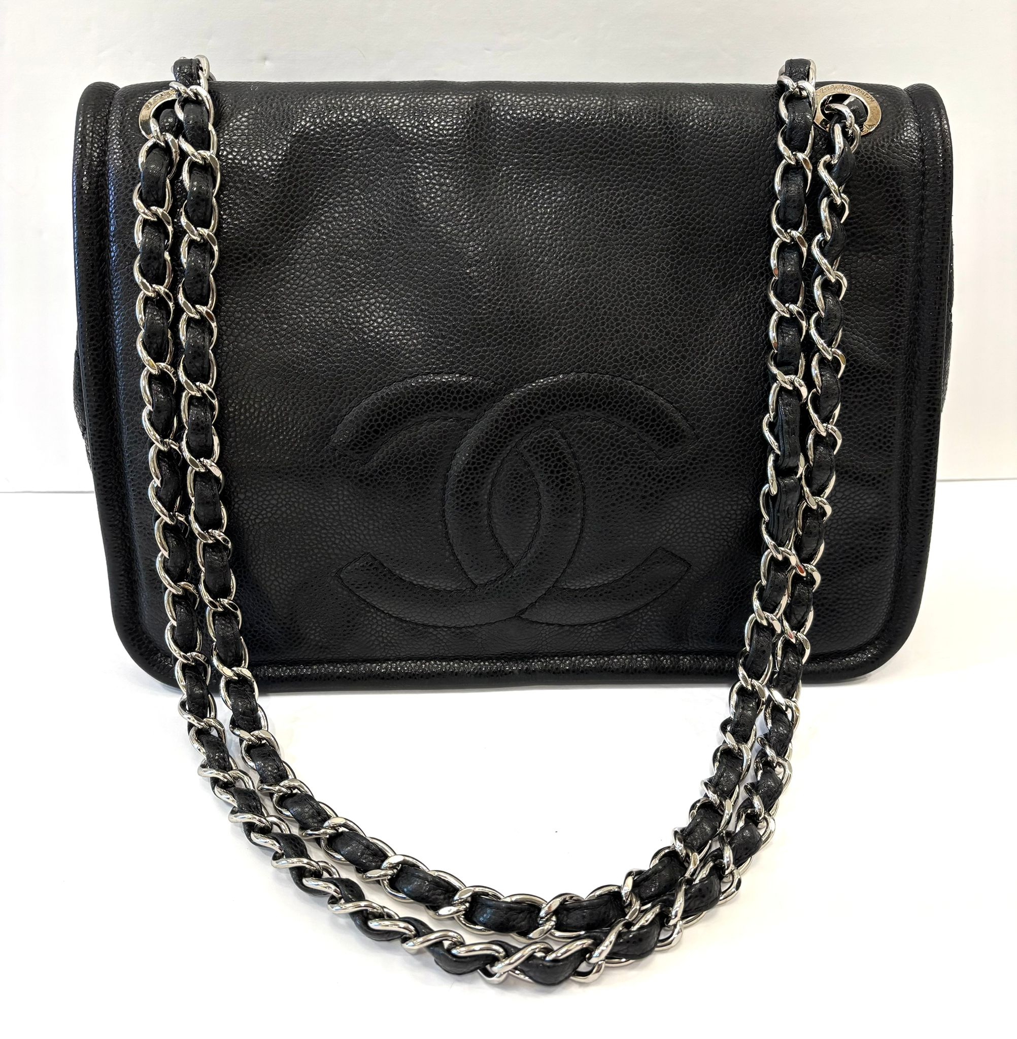 CHANEL CAVIAR LEATHER LARGE TIMELESS CC FLAP BAG