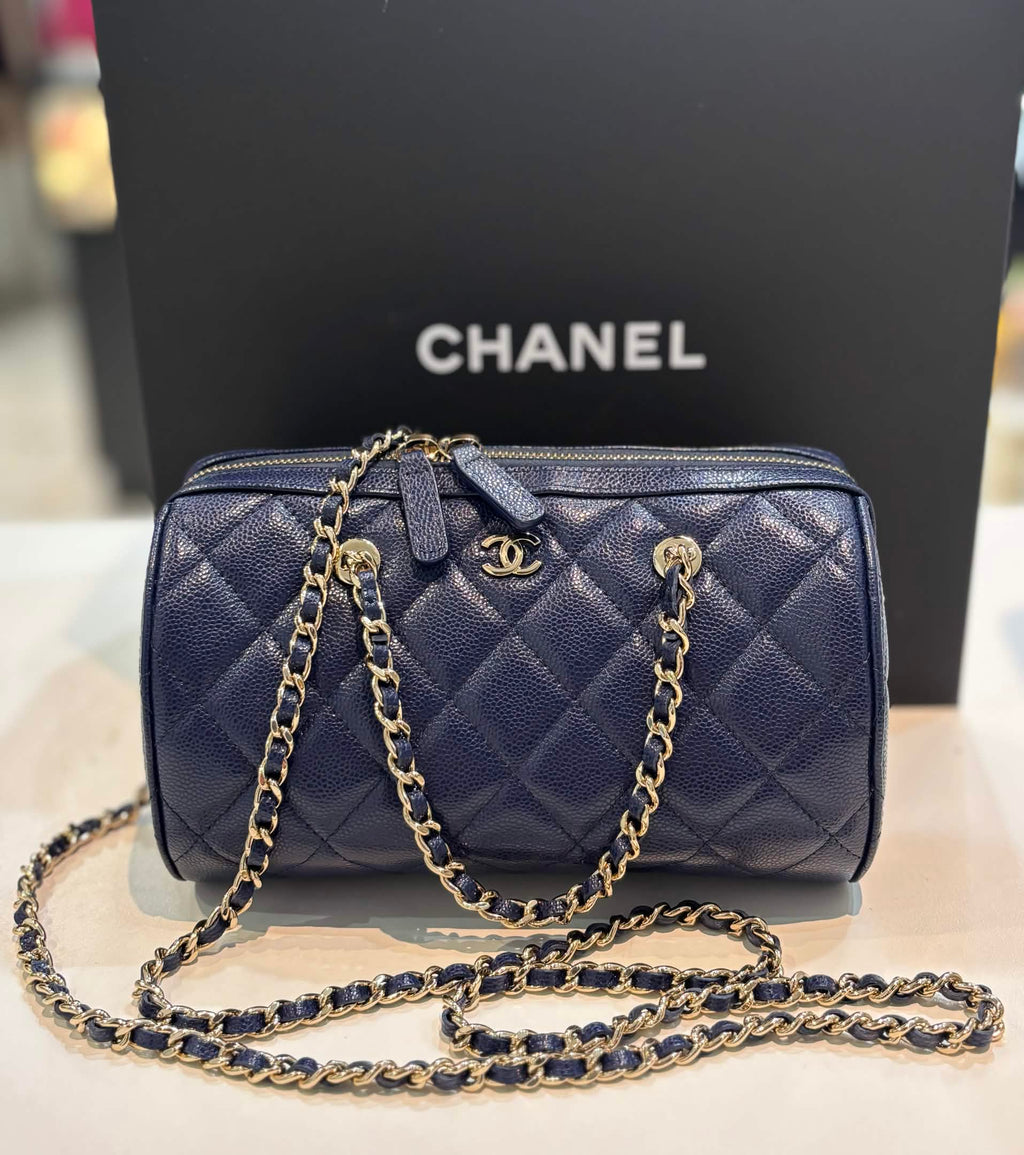 CHANEL MINI TIMELESS CLASSIC CAVIAR LEATHER BARREL BAG