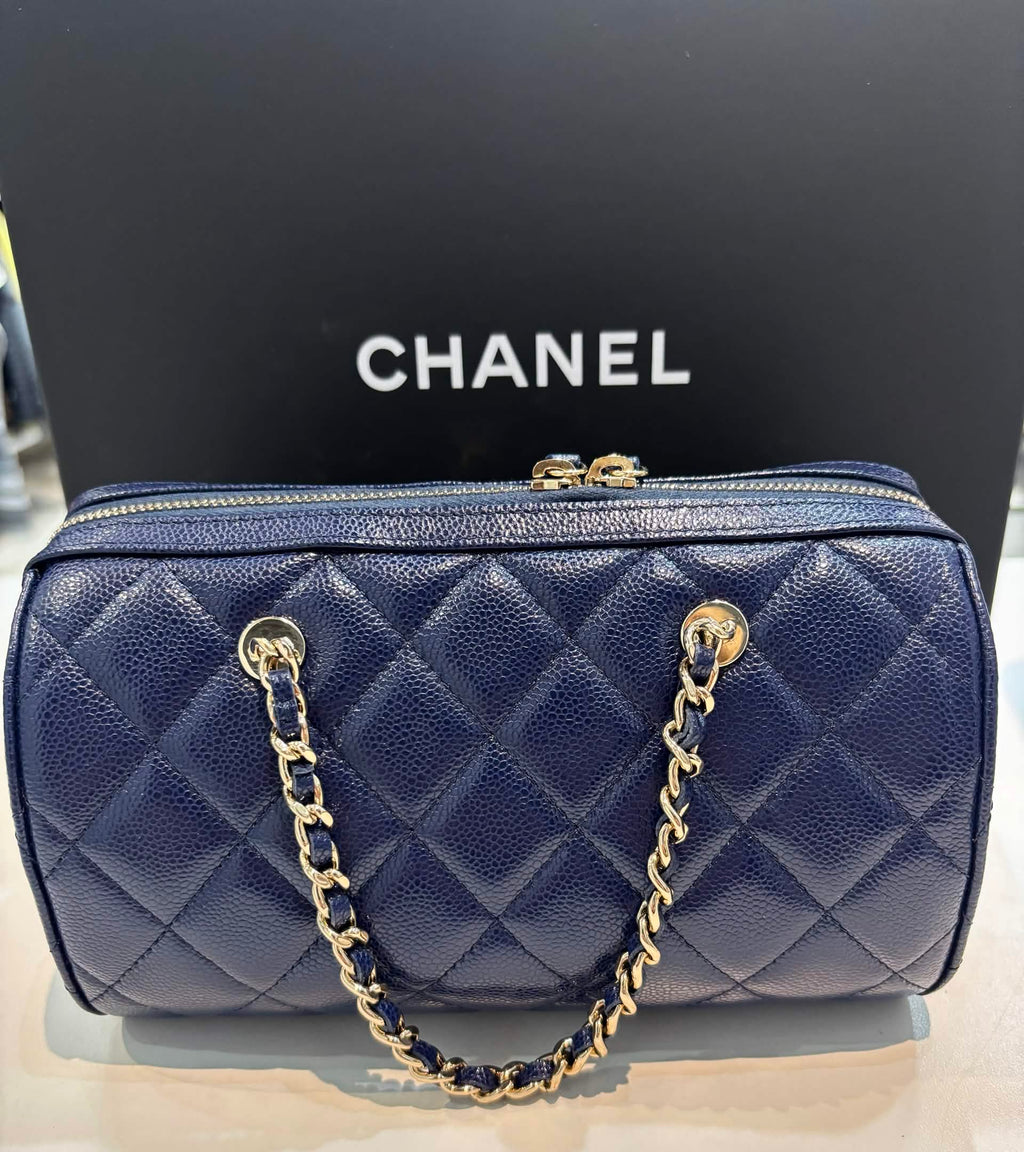 CHANEL MINI TIMELESS CLASSIC CAVIAR LEATHER BARREL BAG