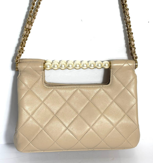 CHANEL CC GHW 25 PEARL HANDLE SHOPPING BAG