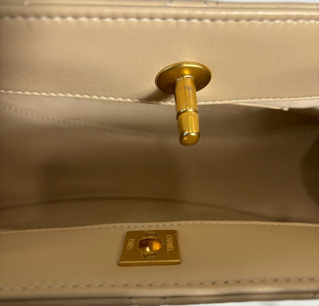 CHANEL CC GHW 25 PEARL HANDLE SHOPPING BAG