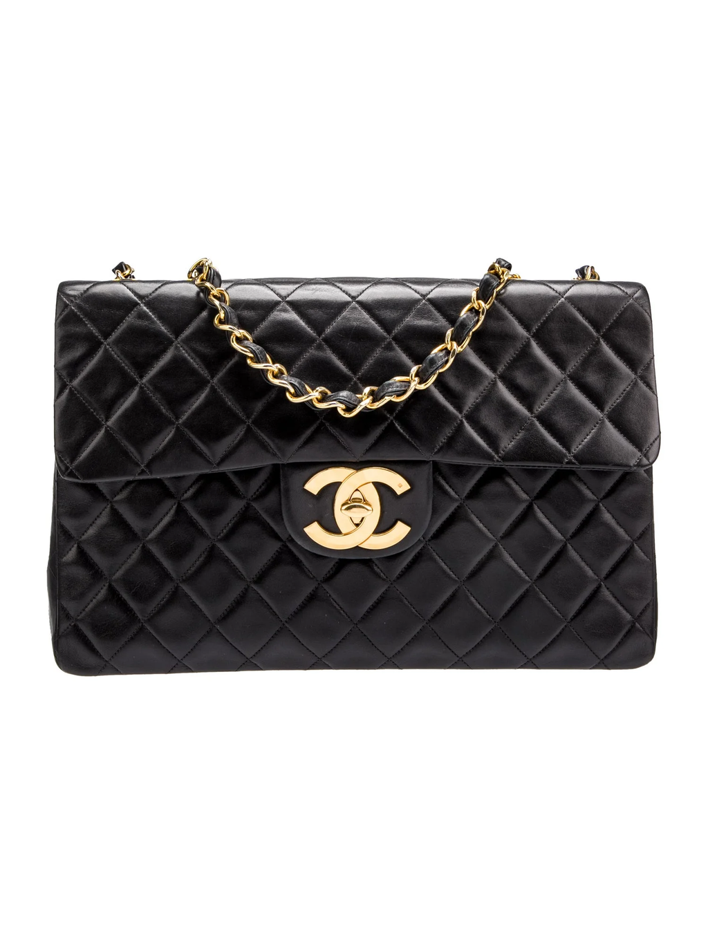 CHANEL CLASSIC QUILTED LAMBSKIN LEATHER JUMBO XL MAXI FLAP BAG