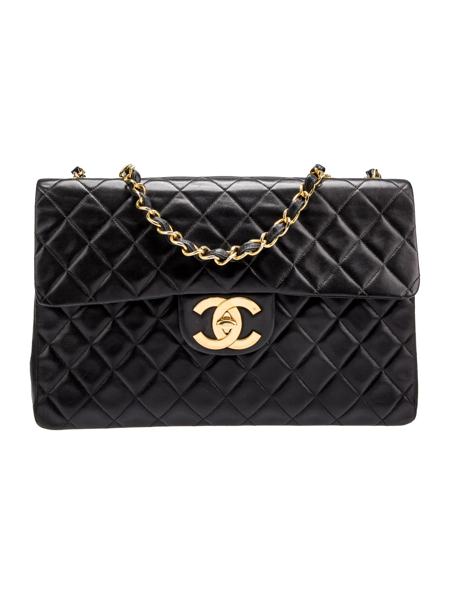 CHANEL CLASSIC QUILTED LAMBSKIN LEATHER JUMBO XL MAXI FLAP BAG
