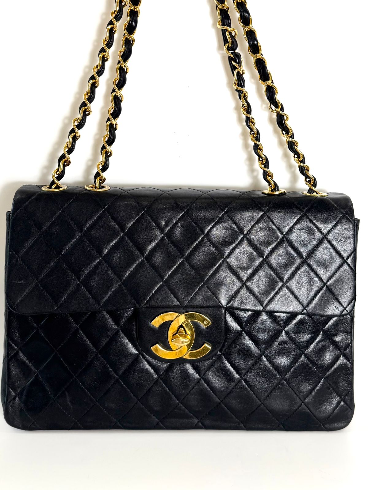 CHANEL CLASSIC QUILTED LAMBSKIN LEATHER JUMBO XL MAXI FLAP BAG