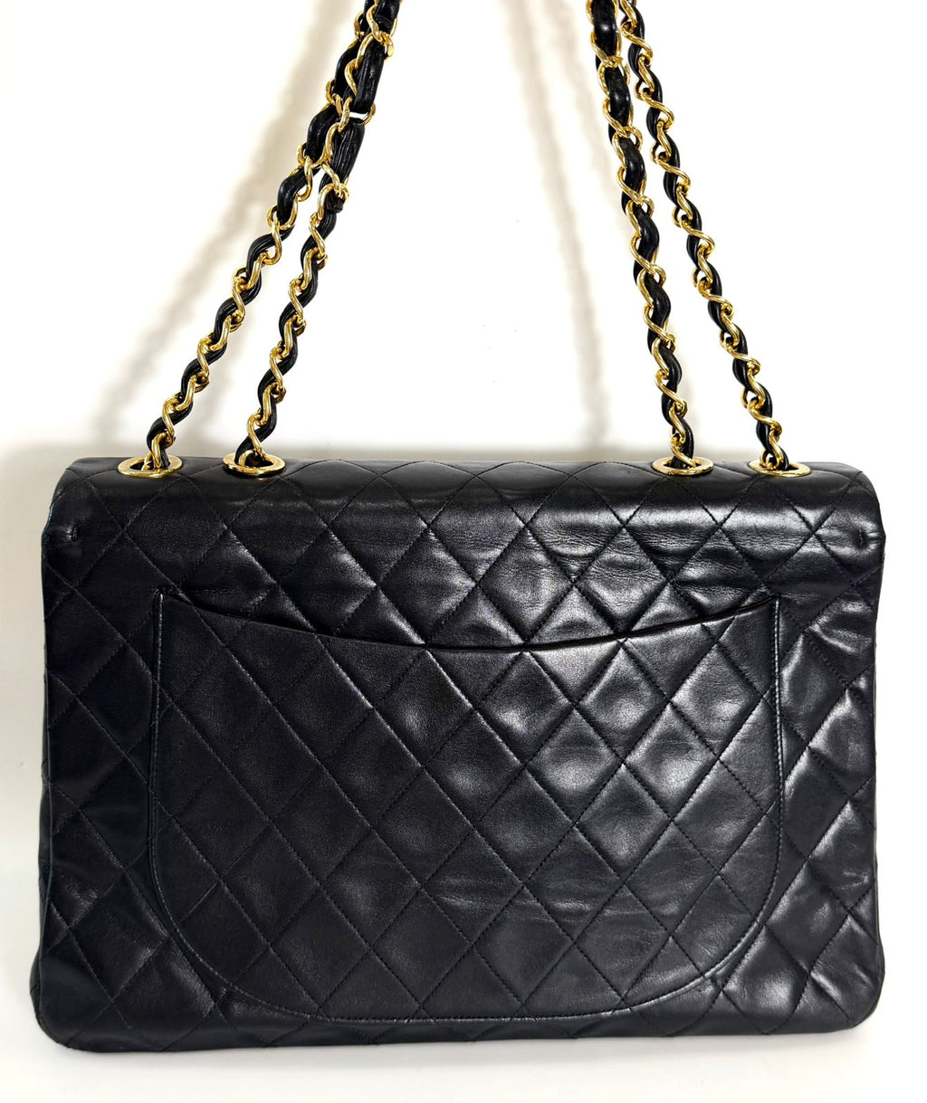 CHANEL CLASSIC QUILTED LAMBSKIN LEATHER JUMBO XL MAXI FLAP BAG