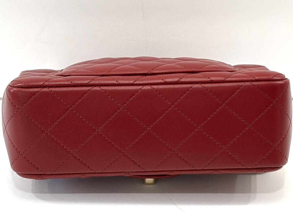 CHANEL QUILTED LAMBSKIN  RECTANGULAR MINI FLAP TOP HANDLE BAG