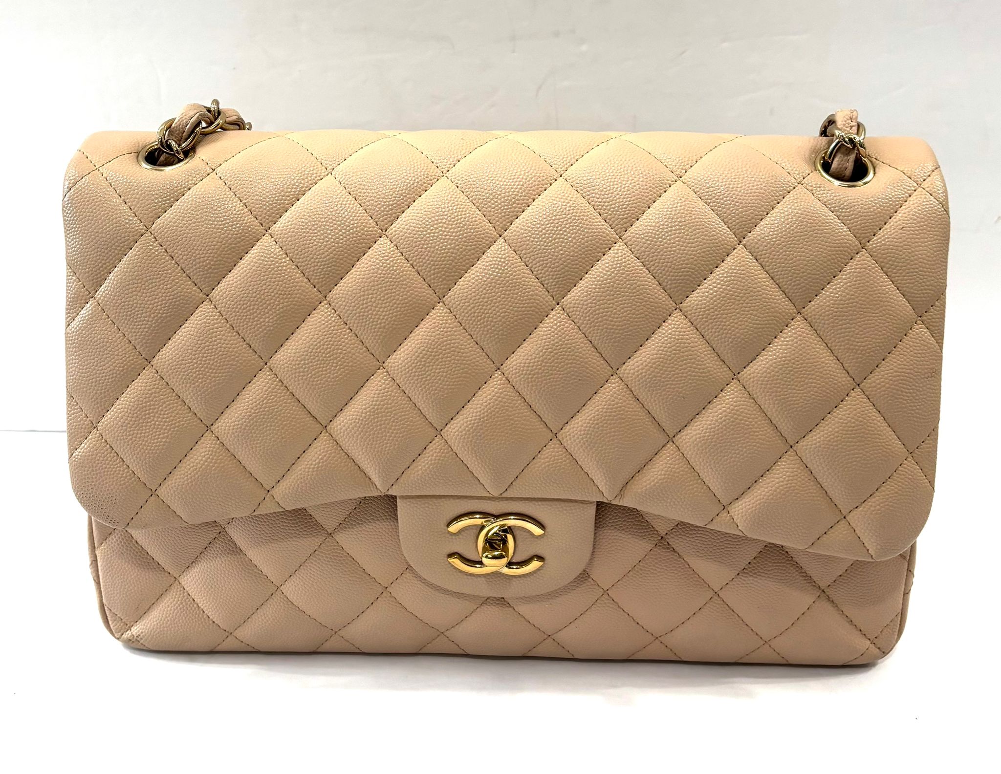 CHANEL CAVIAR QUILTED JUMBO CLASSIC DOUBLE FLAP BAG
