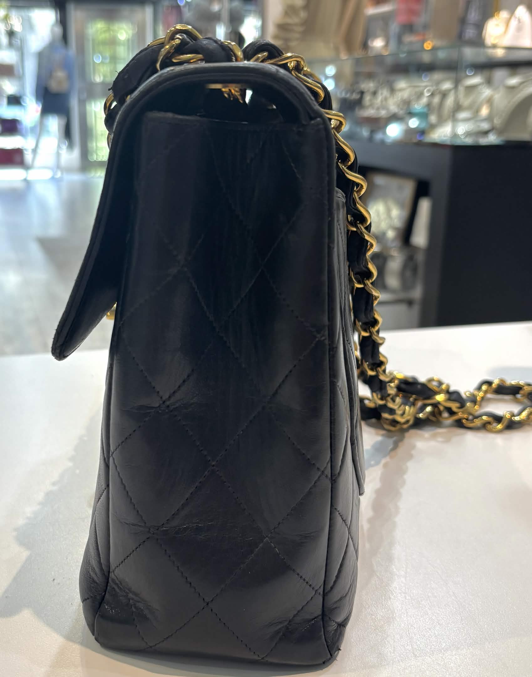 CHANEL QUILTED LAMBSKIN CLASSIC MAXI FLAP BAG
