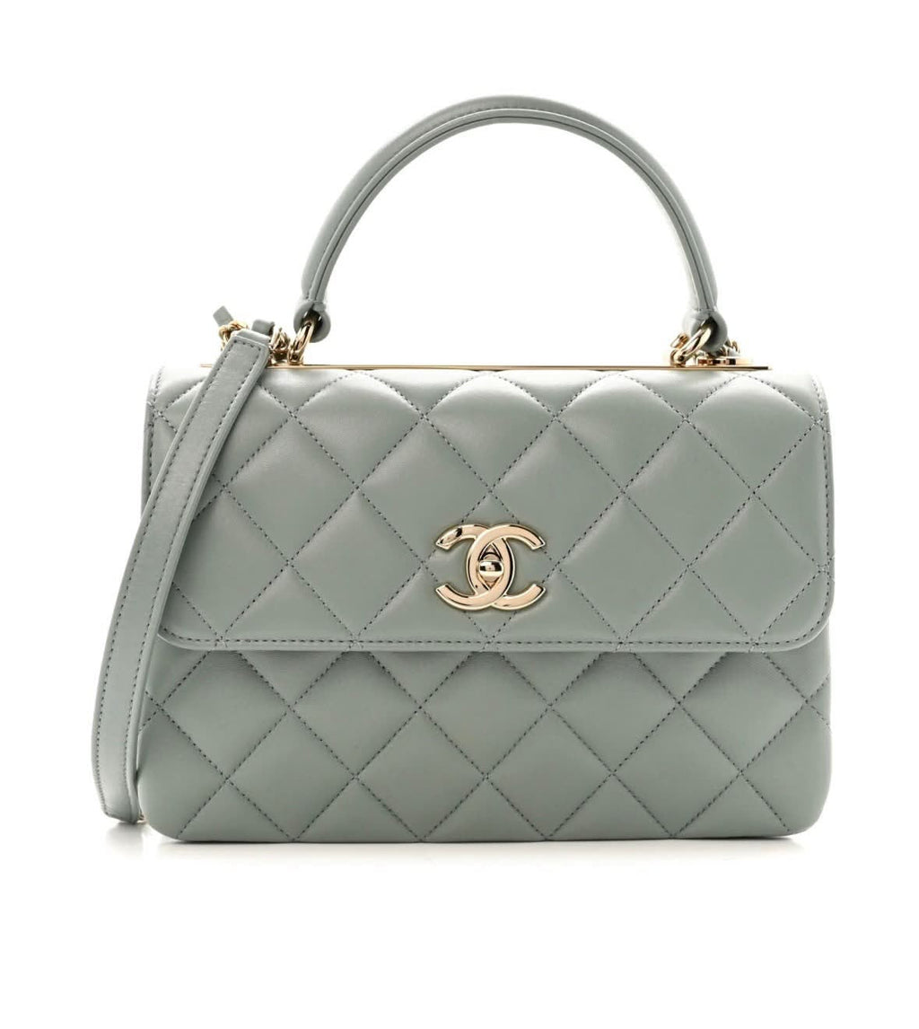 CHANEL QUILTED LAMBSKIN MEDIUM TRENDY CC TOP HANDLE FLAP BAG