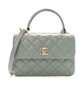 CHANEL QUILTED LAMBSKIN MEDIUM TRENDY CC TOP HANDLE FLAP BAG