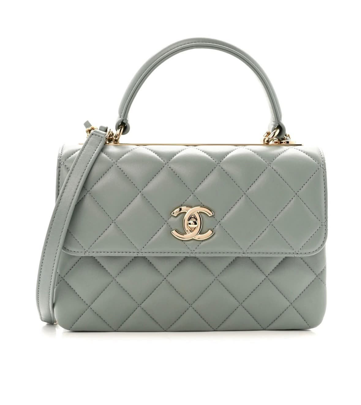 CHANEL QUILTED LAMBSKIN MEDIUM TRENDY CC TOP HANDLE FLAP BAG