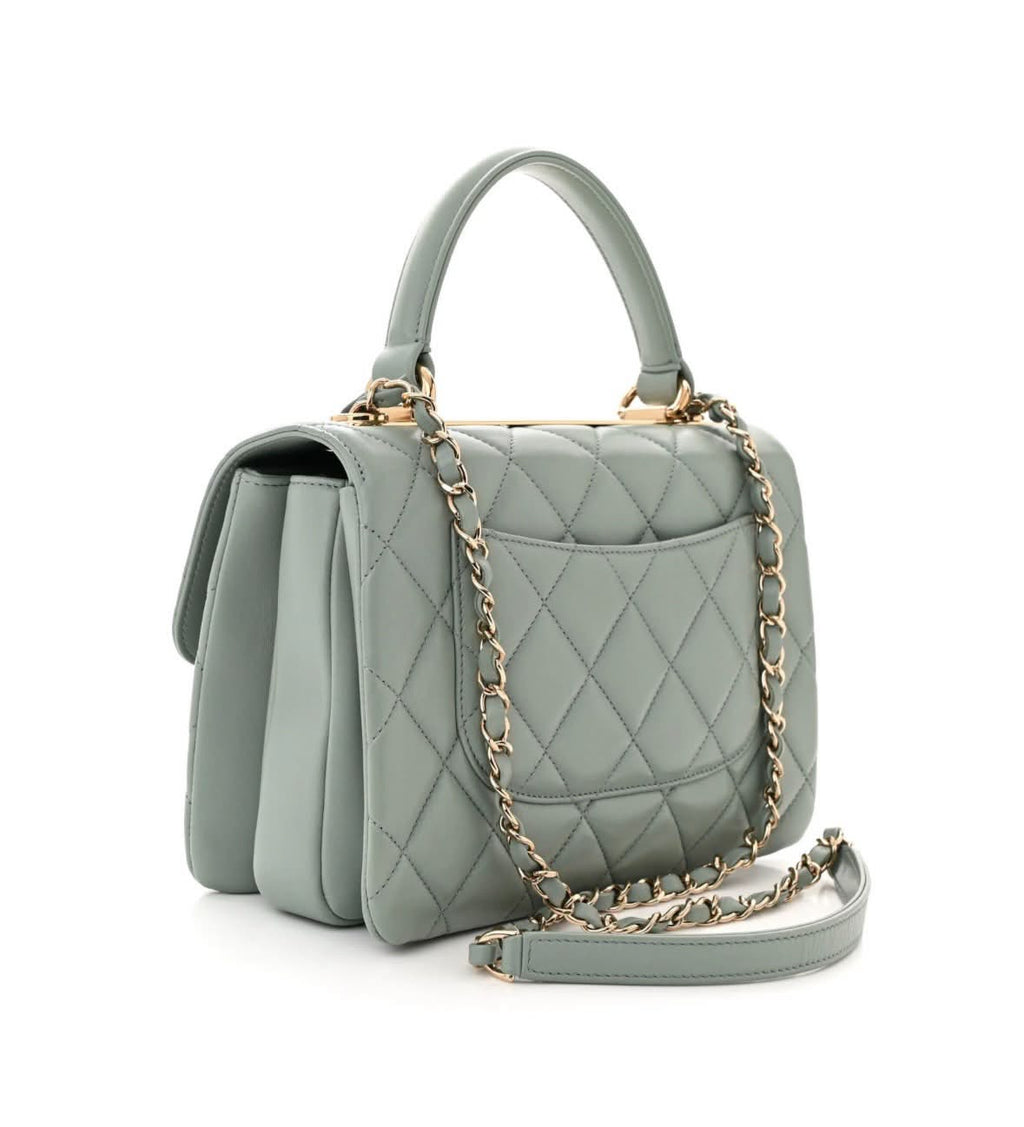 CHANEL QUILTED LAMBSKIN MEDIUM TRENDY CC TOP HANDLE FLAP BAG