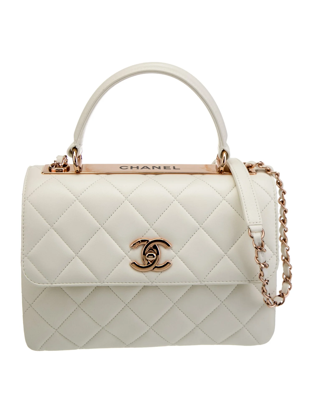 CHANEL LAMBSKIN LEATHER SMALL TRENDY CC TOP HANDLE BAG