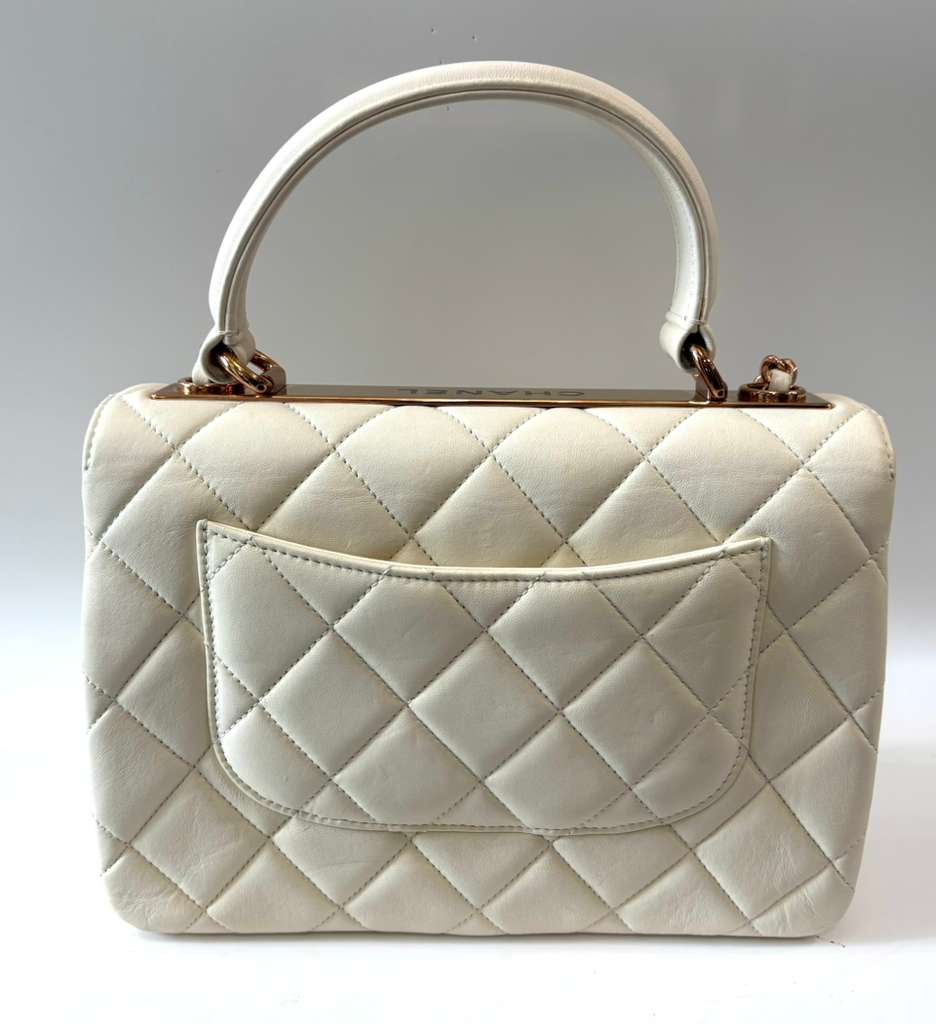 CHANEL LAMBSKIN LEATHER SMALL TRENDY CC TOP HANDLE BAG