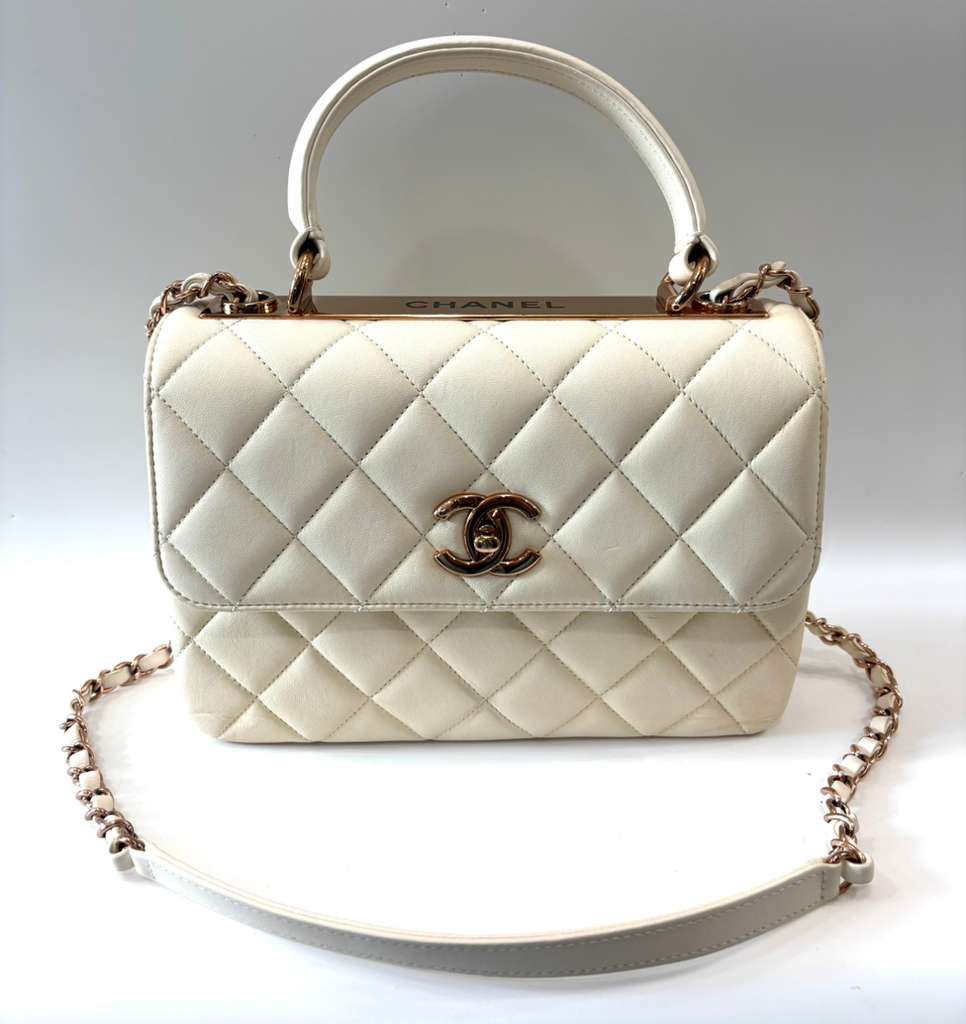 CHANEL LAMBSKIN LEATHER SMALL TRENDY CC TOP HANDLE BAG