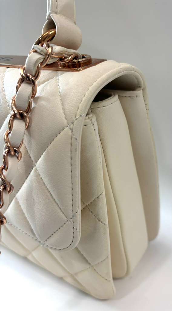 CHANEL LAMBSKIN LEATHER SMALL TRENDY CC TOP HANDLE BAG