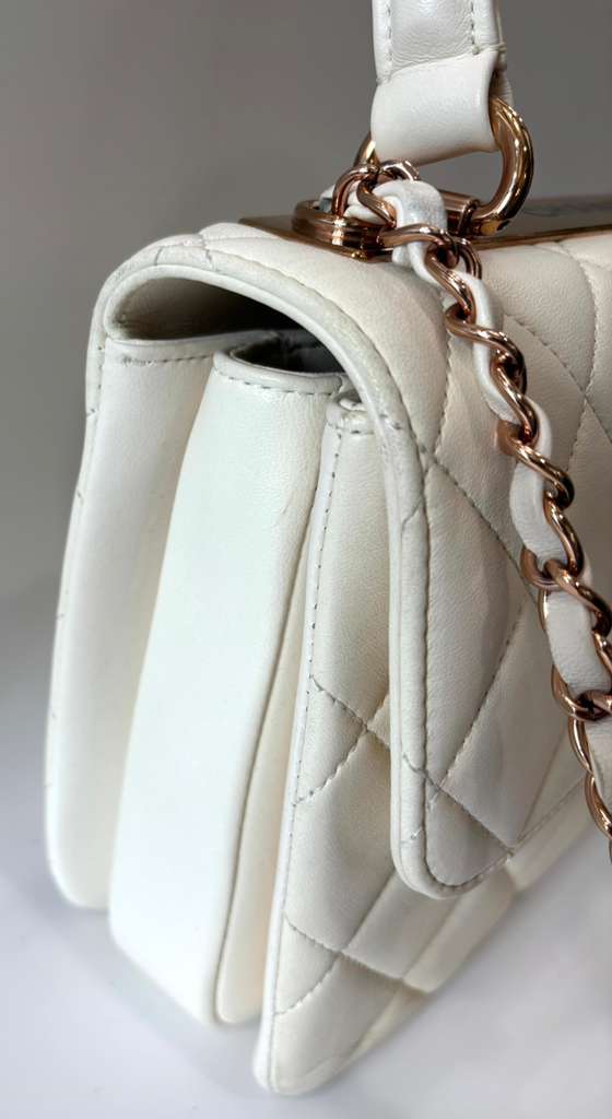 CHANEL LAMBSKIN LEATHER SMALL TRENDY CC TOP HANDLE BAG