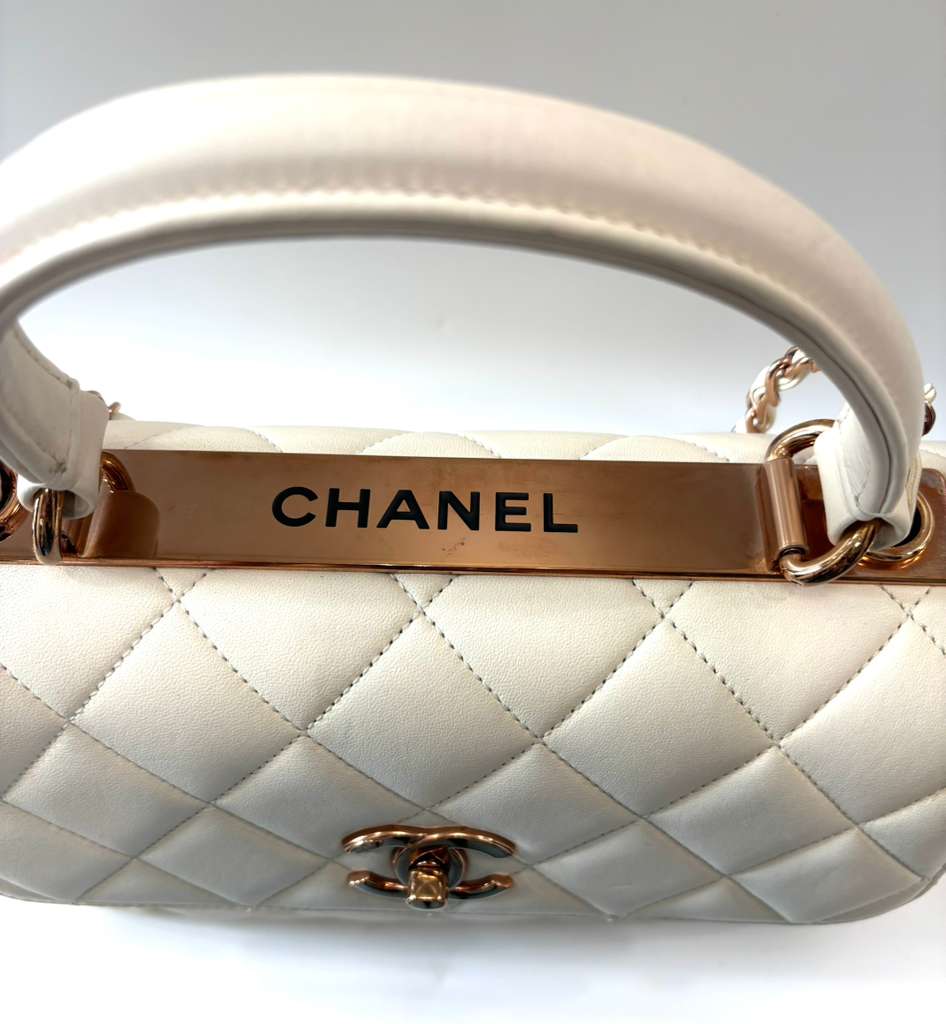CHANEL LAMBSKIN LEATHER SMALL TRENDY CC TOP HANDLE BAG