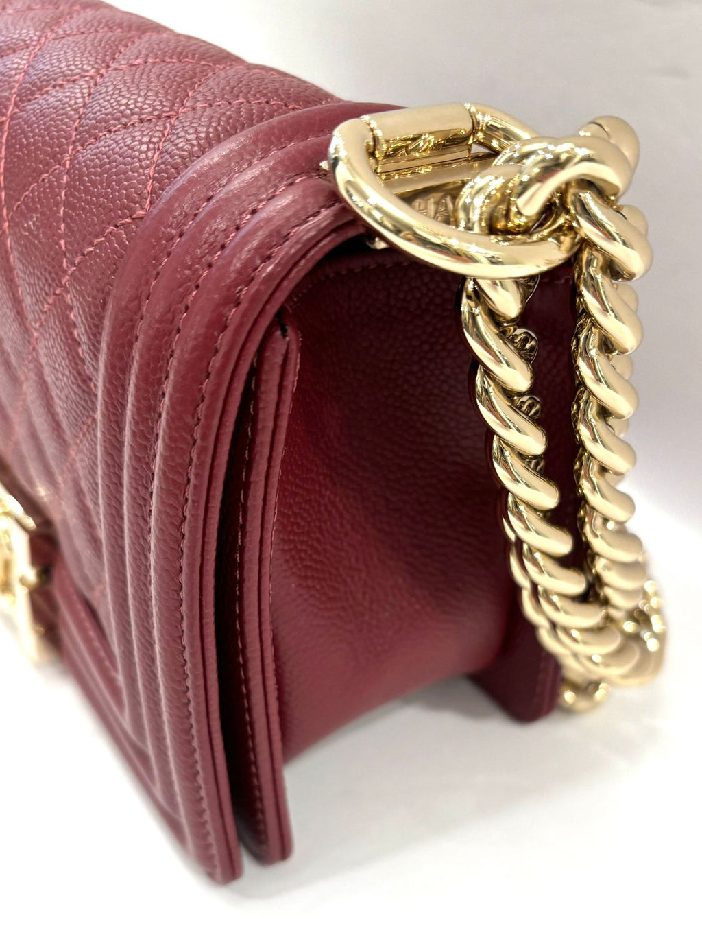 CHANEL QUILTED CAVIAR LEATHER LE BOY MINI BAG