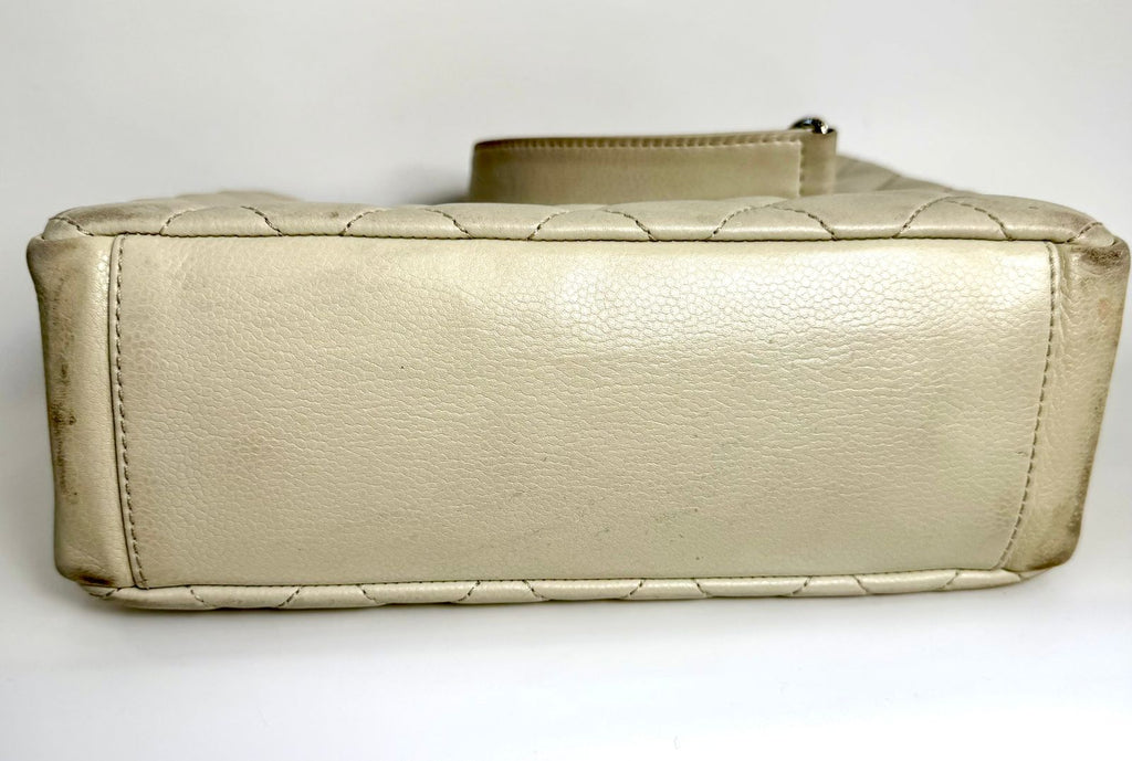CHANEL COCO MARK QUILTED LAMBSKIN CHAIN TOTE BAG