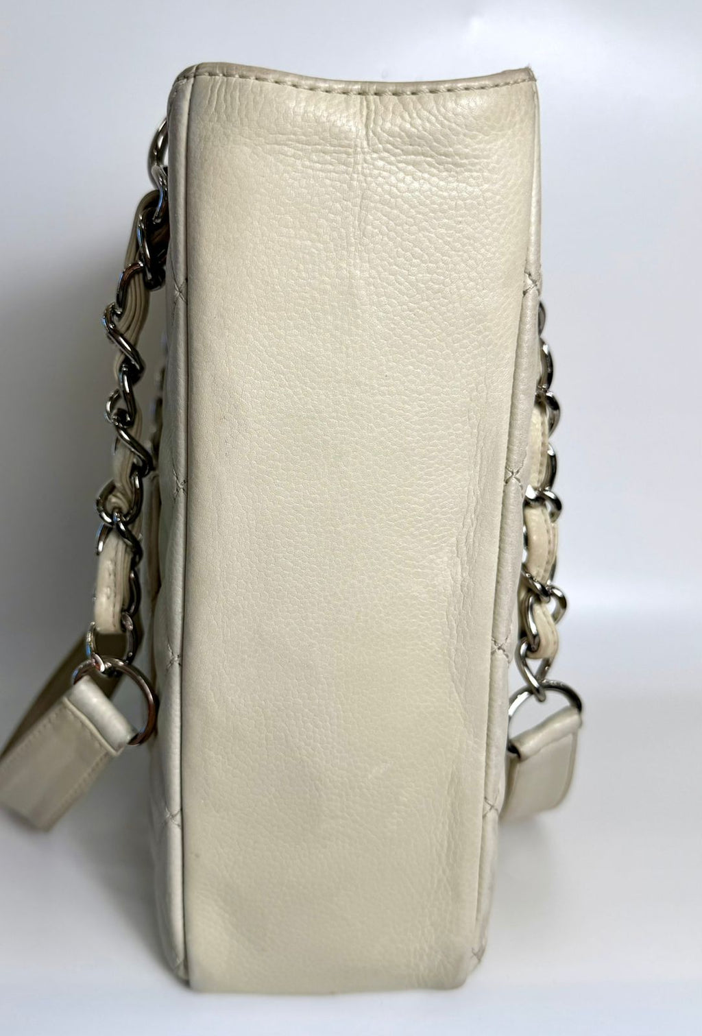 CHANEL COCO MARK QUILTED LAMBSKIN CHAIN TOTE BAG