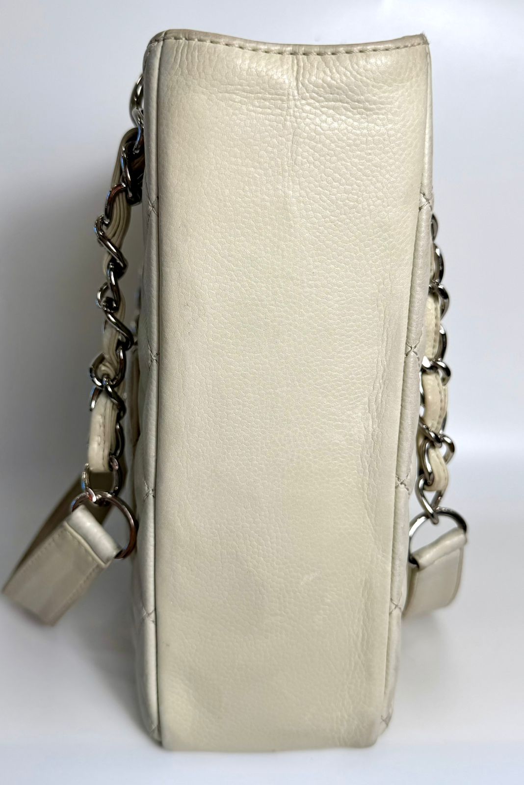 CHANEL COCO MARK QUILTED LAMBSKIN CHAIN TOTE BAG