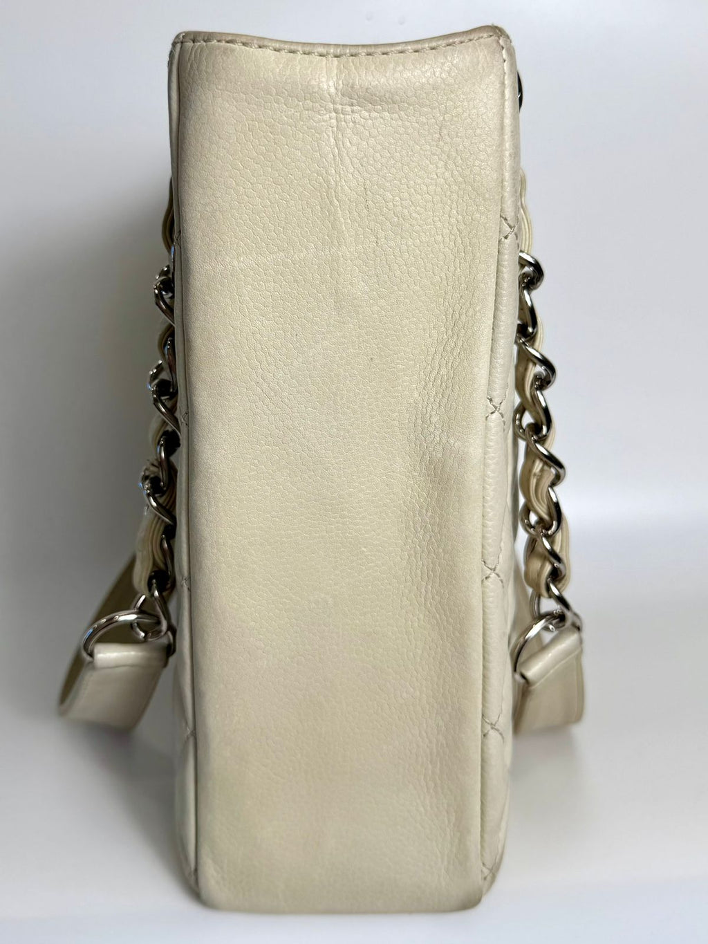CHANEL COCO MARK QUILTED LAMBSKIN CHAIN TOTE BAG
