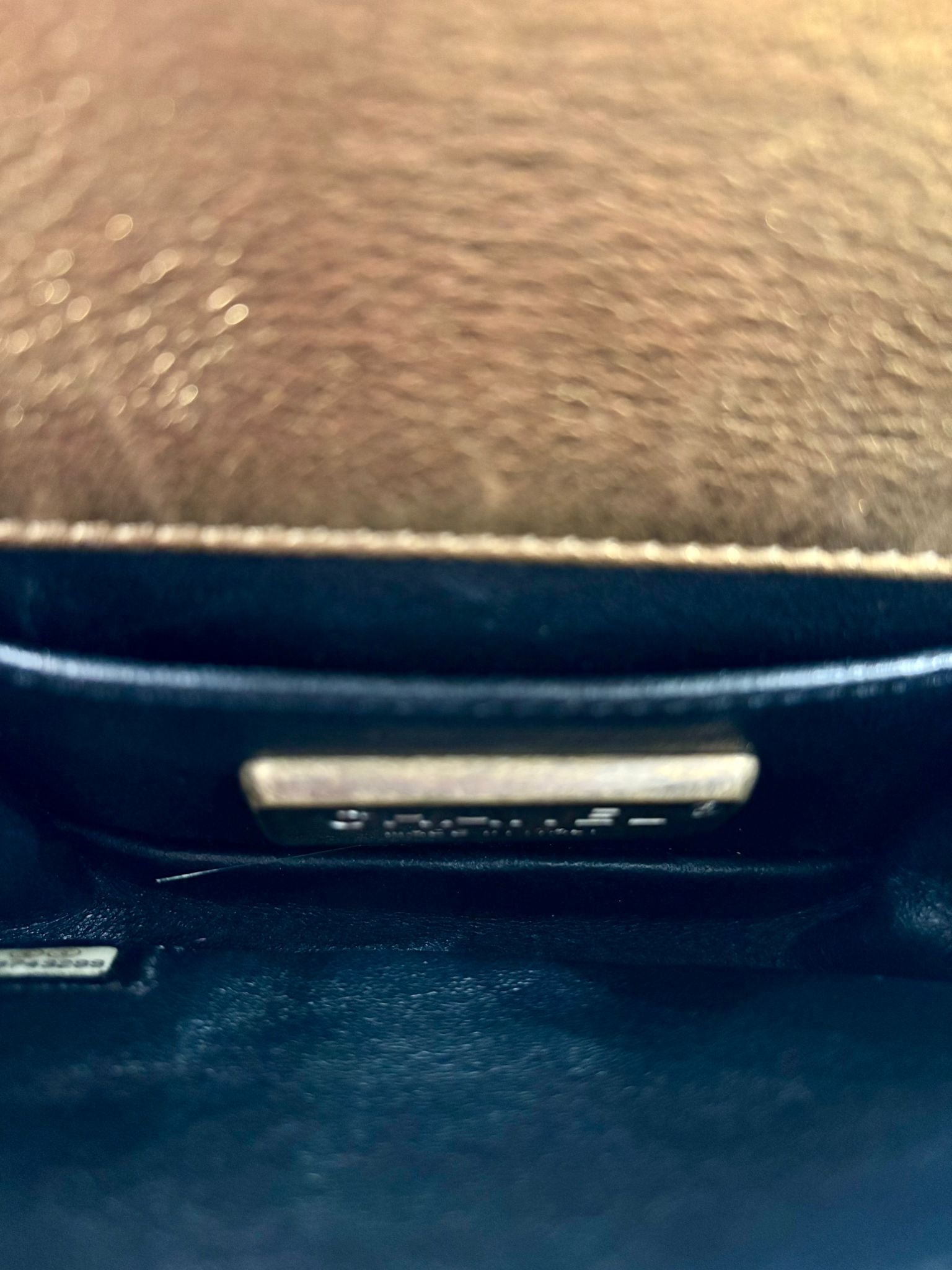 CHANEL METALLIC GOLD GALUCHAT STINGRAY MINI BOY BAG