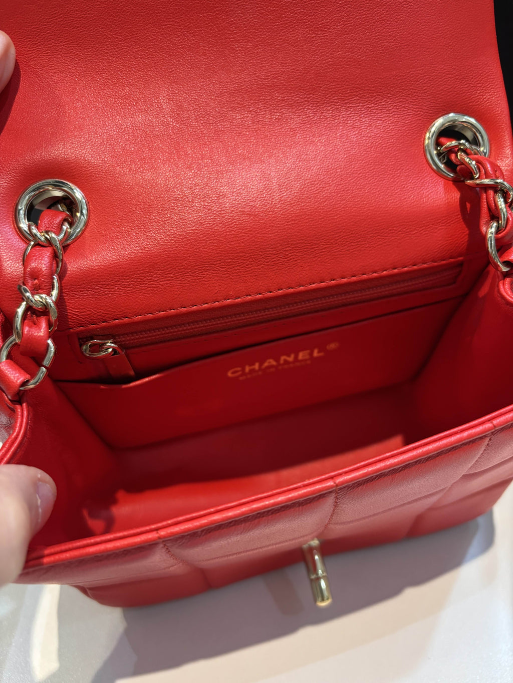 CHANEL MONACOCO LOGO BLOCKS MINI FLAP QUILTED LAMBSKIN LEATHER BAG