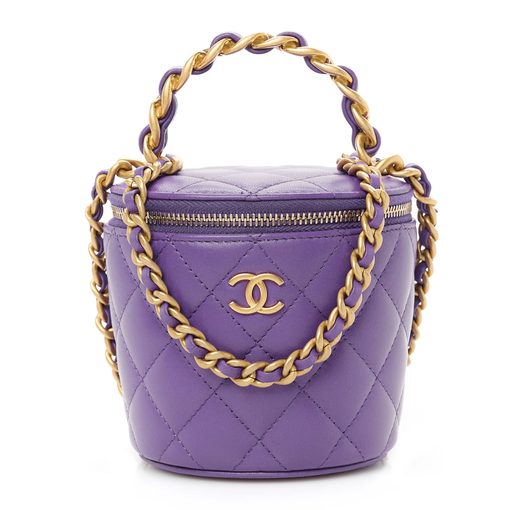 CHANEL QUILTED LAMBSKIN LEATHER AFTERNOON TEA VANITY BAG