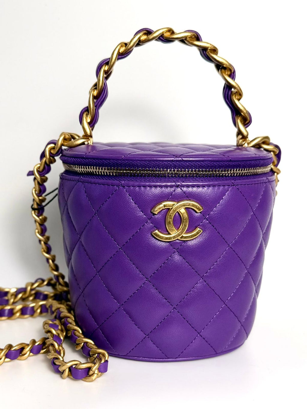 CHANEL QUILTED LAMBSKIN LEATHER AFTERNOON TEA VANITY BAG