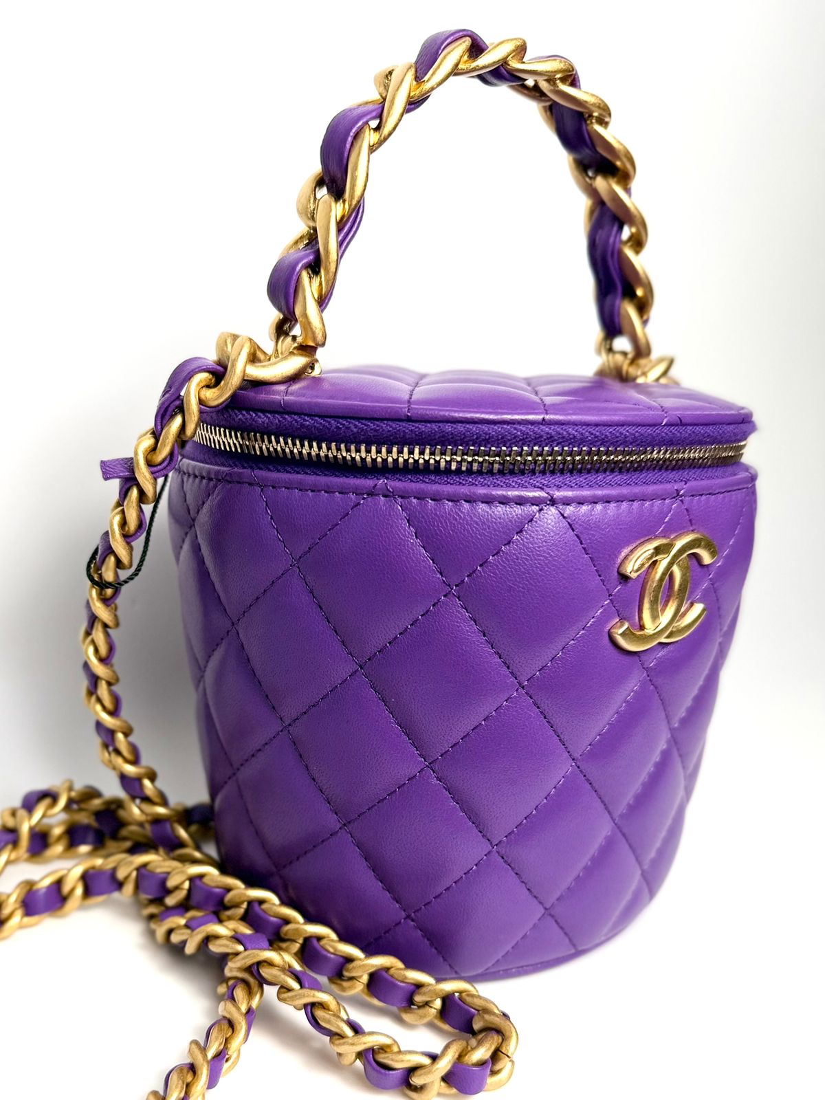 CHANEL QUILTED LAMBSKIN LEATHER AFTERNOON TEA VANITY BAG