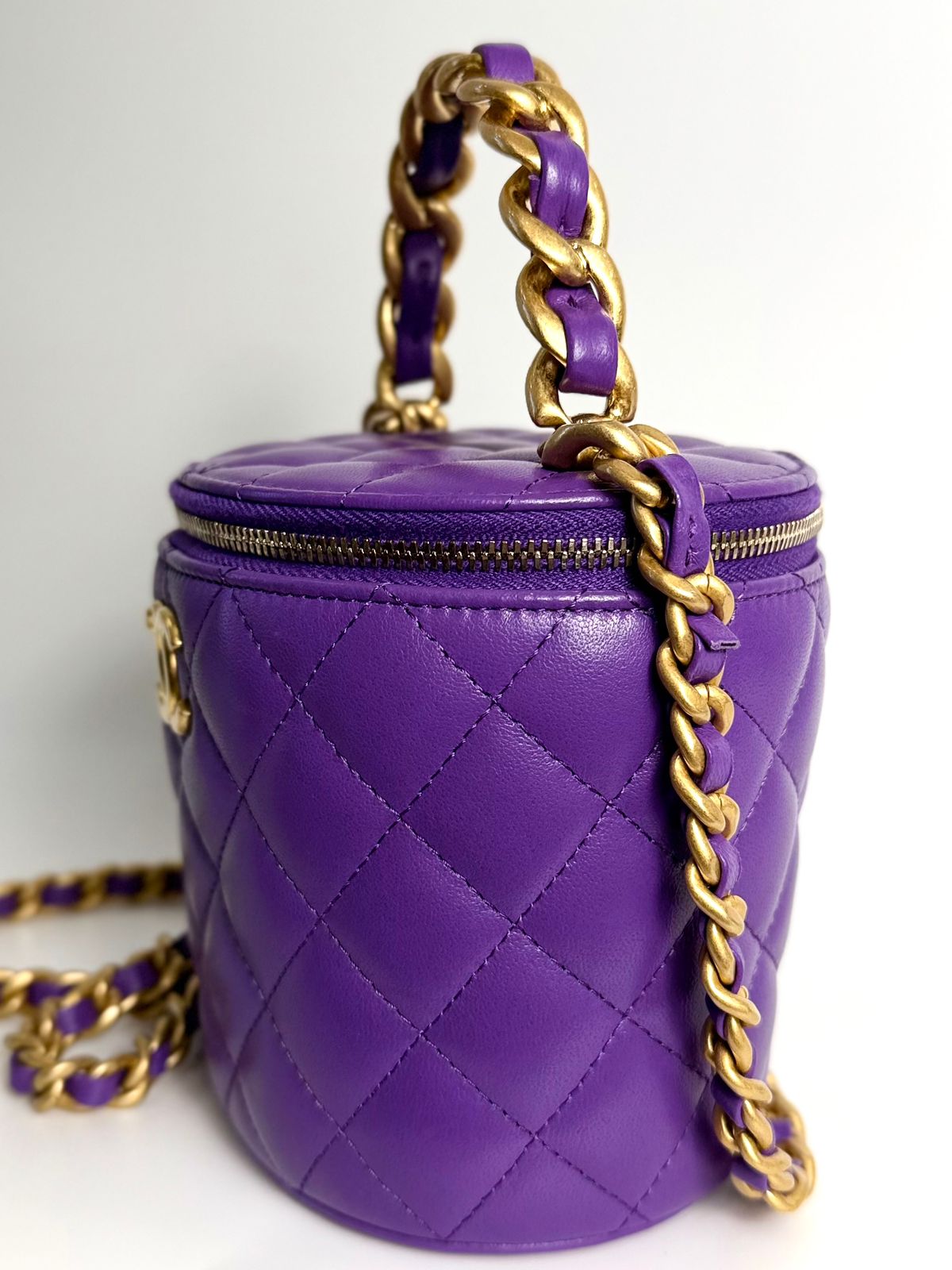 CHANEL QUILTED LAMBSKIN LEATHER AFTERNOON TEA VANITY BAG