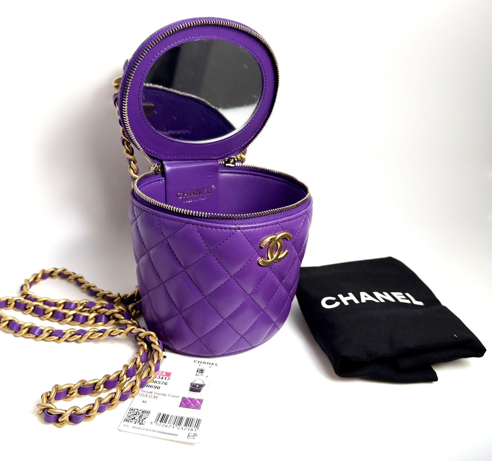 CHANEL QUILTED LAMBSKIN LEATHER AFTERNOON TEA VANITY BAG