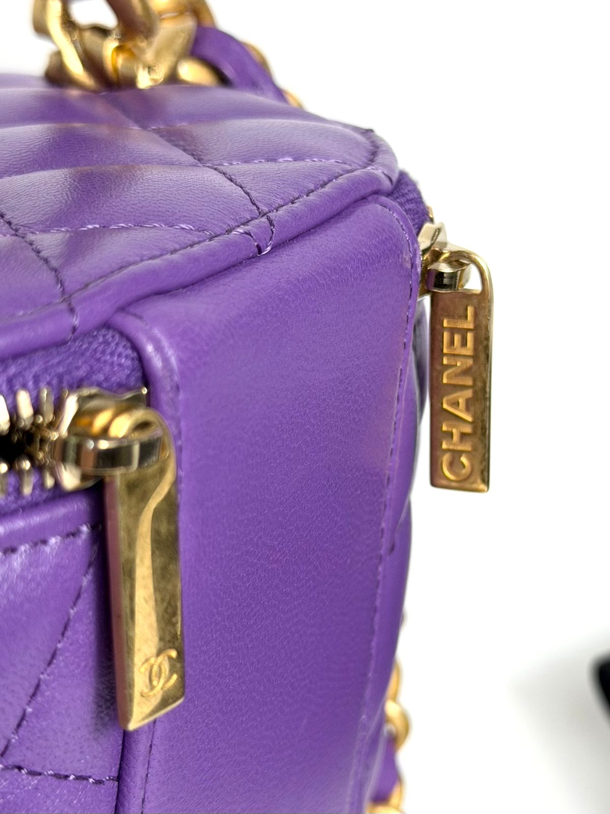 CHANEL QUILTED LAMBSKIN LEATHER AFTERNOON TEA VANITY BAG