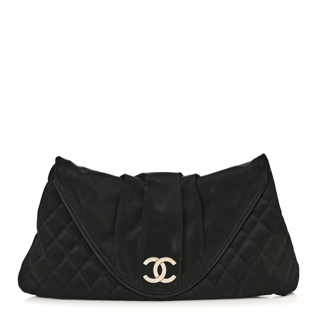 CHANEL SATIN HALF MOON CLUTCH