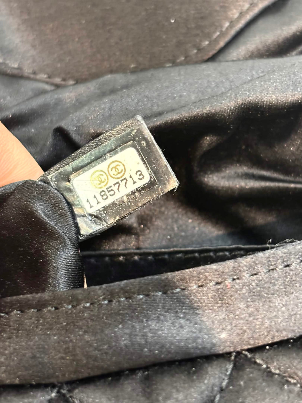 CHANEL SATIN HALF MOON CLUTCH