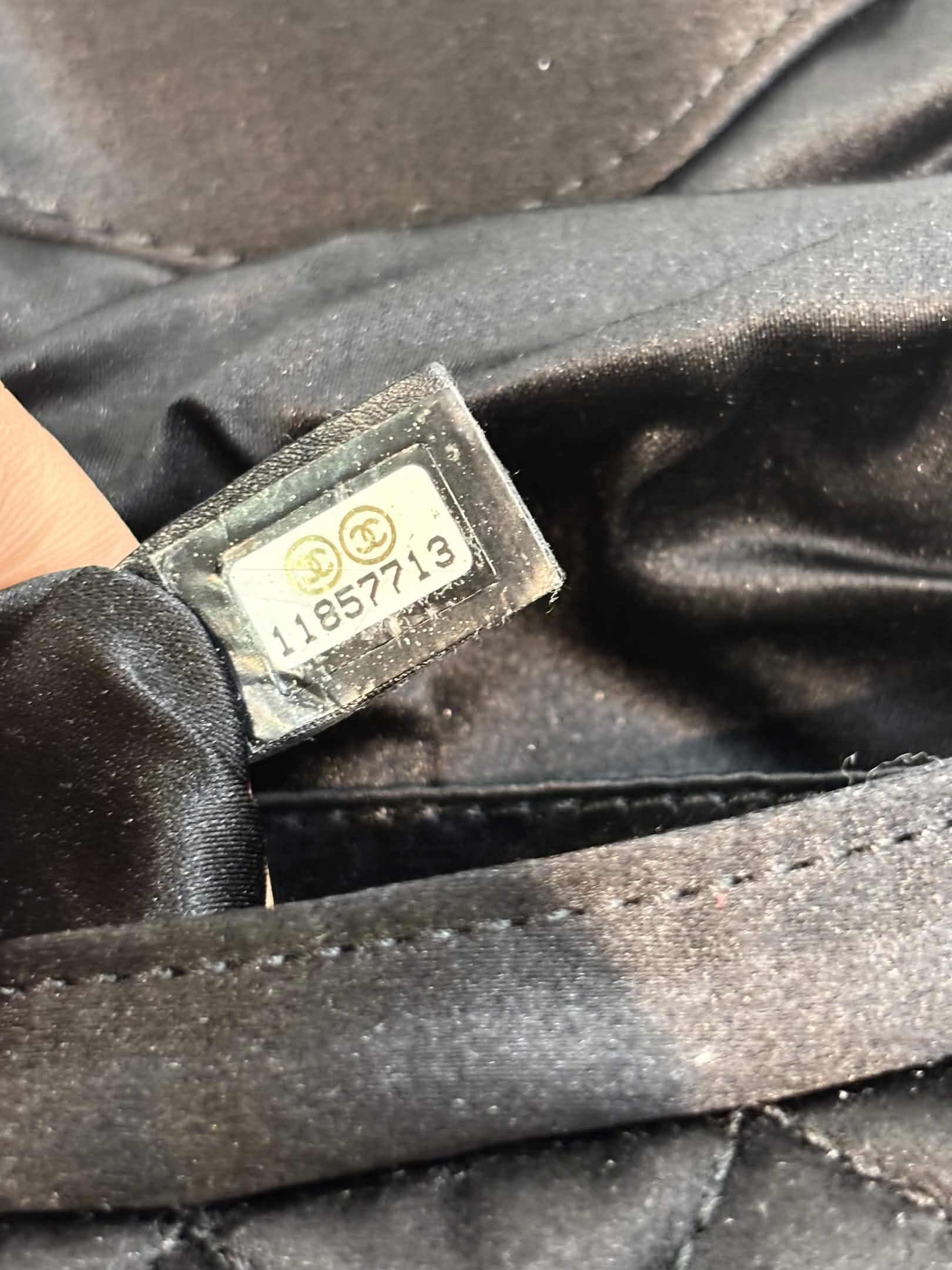 CHANEL SATIN HALF MOON CLUTCH