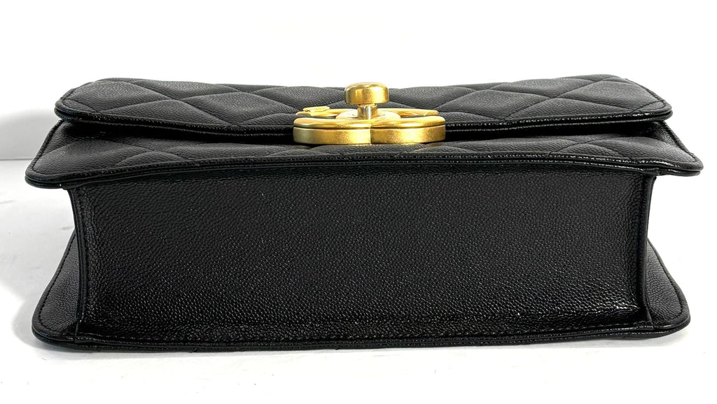 CHANEL SHINY CAVIAR QUILTED FLAP BAG