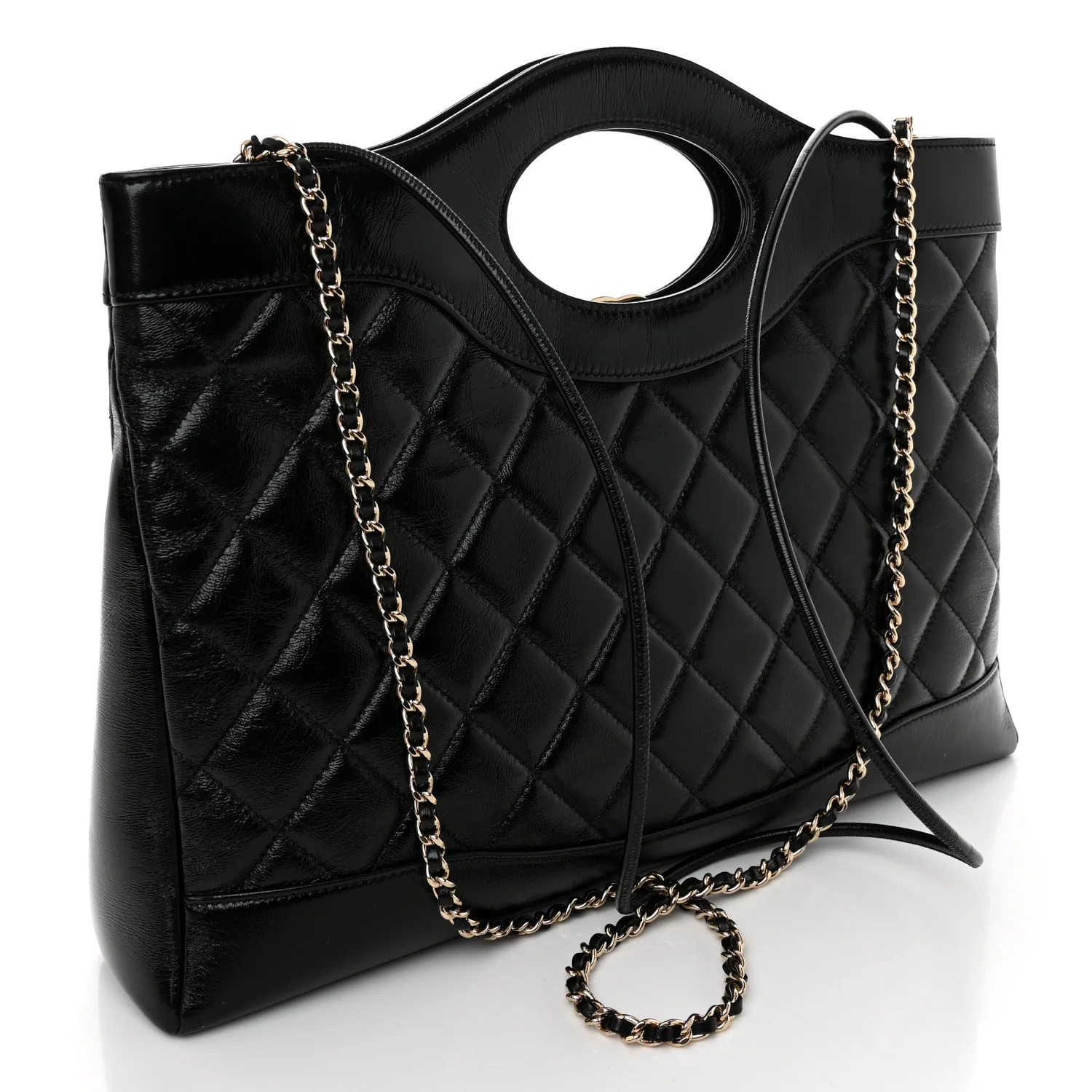 CHANEL SHINY LAMBSKIN QUILTED 31 SHOPPING TOTE BAG