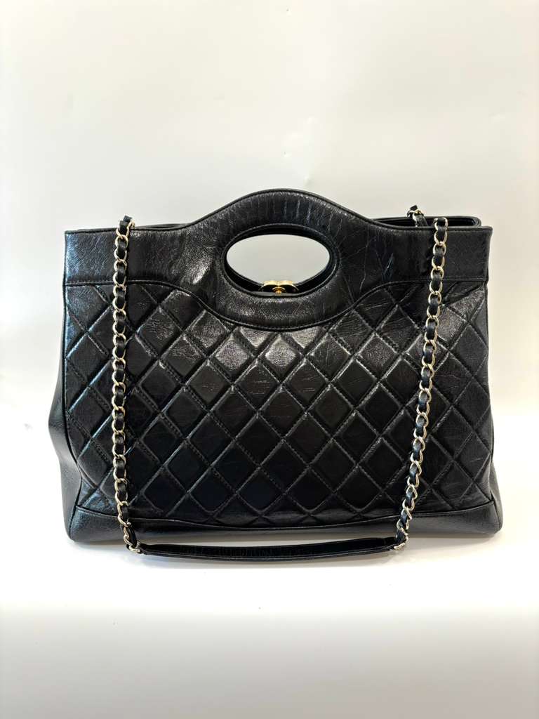 CHANEL SHINY LAMBSKIN QUILTED 31 SHOPPING TOTE BAG